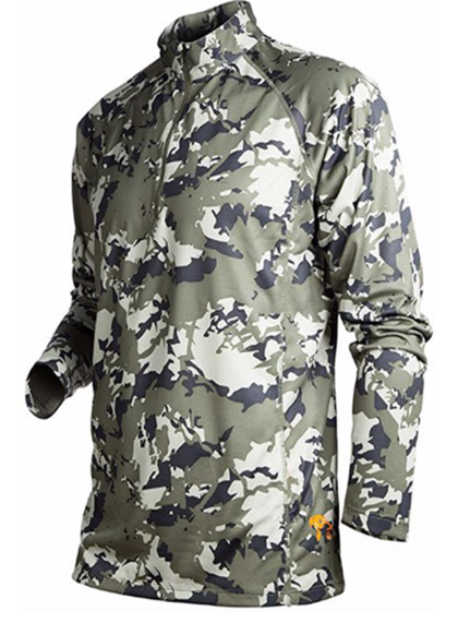 ONCA FRESH 1/4 ZIP LONG SLEEVE SHIRT IBEX CAMO