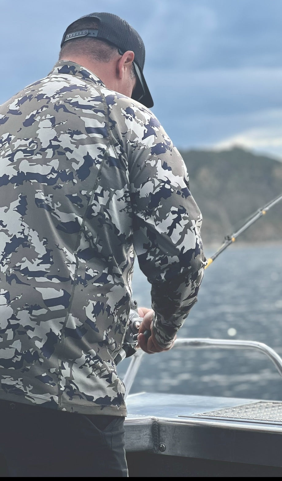 ONCA FRESH 1/4 ZIP LONG SLEEVE SHIRT IBEX CAMO